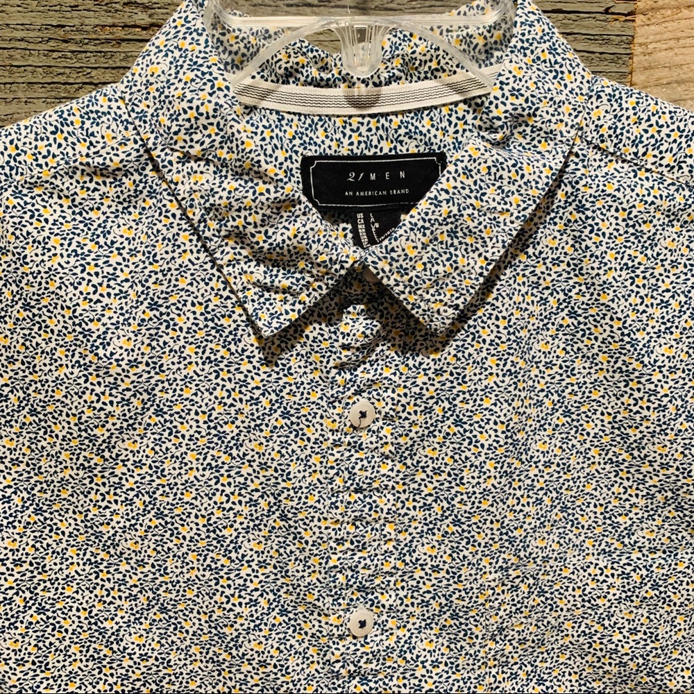 Floral blue button down men’s shirt by: - Picture 2 of 4